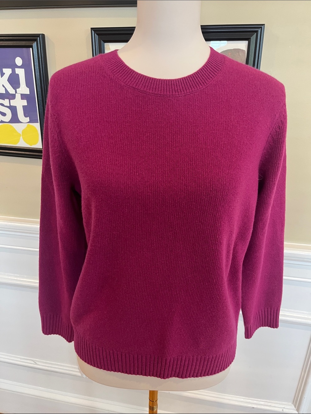 Theory Shrunken Crewneck Wool/Cashmere Sweater